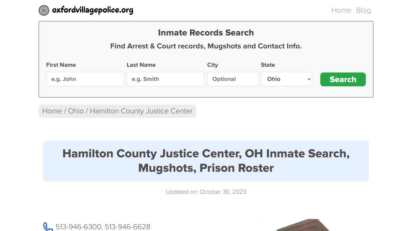 Hamilton County Justice Center, OH Inmate Search, Mugshots, Prison ...